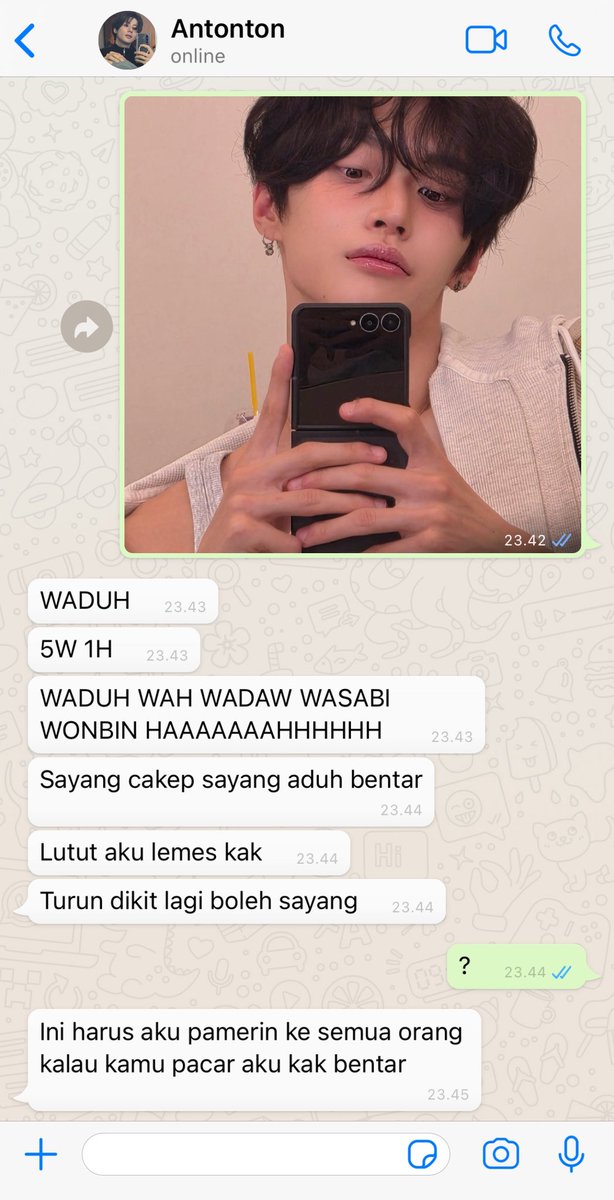 wonpapers's tweet image. #tonnen pic i sent and the response