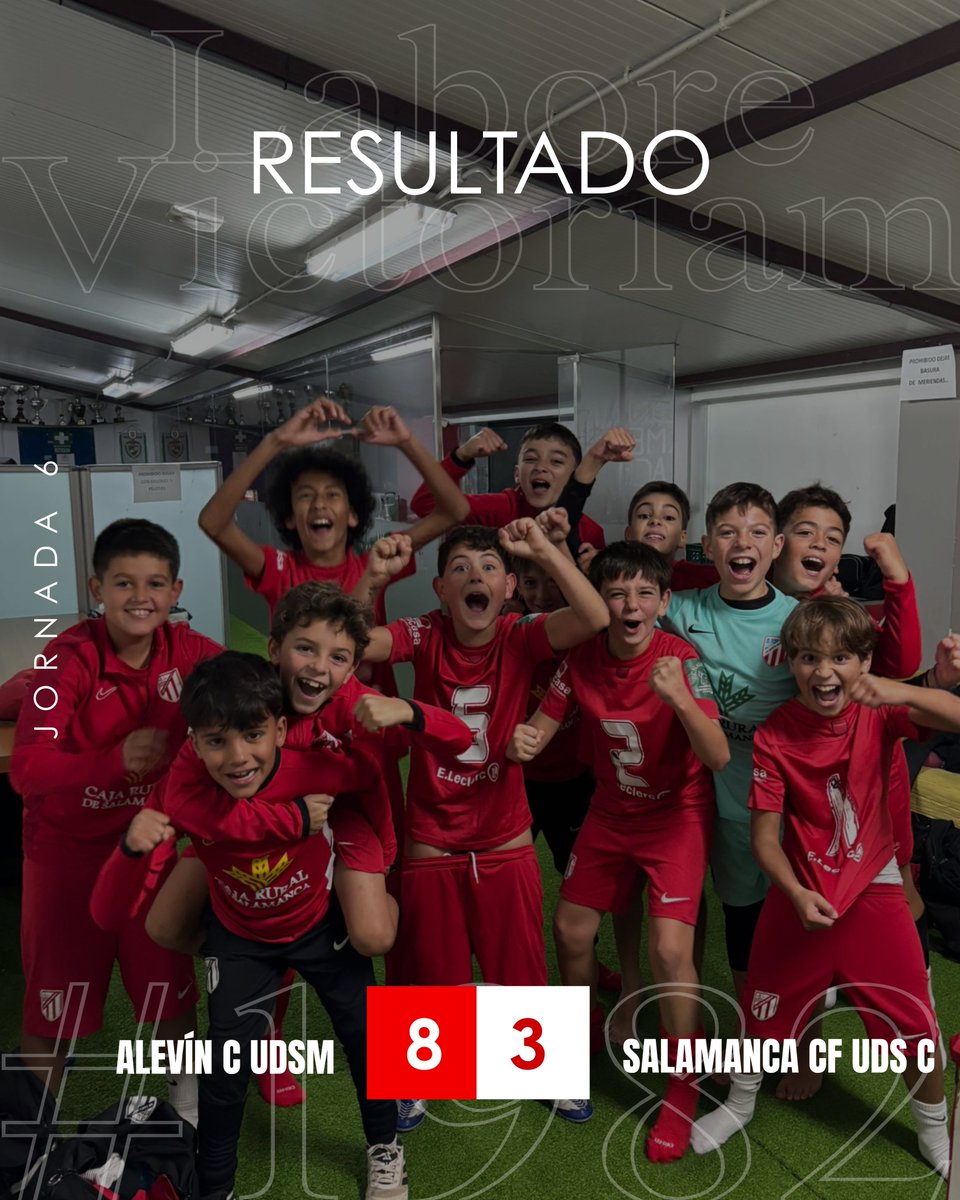 🔴⚪ #AcademiaUDSM 

Jornada 6 -

Alevín C UDSM 8-3 <a href="/BaseUDS/">Base Salamanca UDS</a> 

⚽️⚽️⚽️⚽️ Mario
⚽️⚽️ Andrés
⚽️ Víctor
⚽️ Elías 

#OrgulloUDSM | #LaboreVictoriam