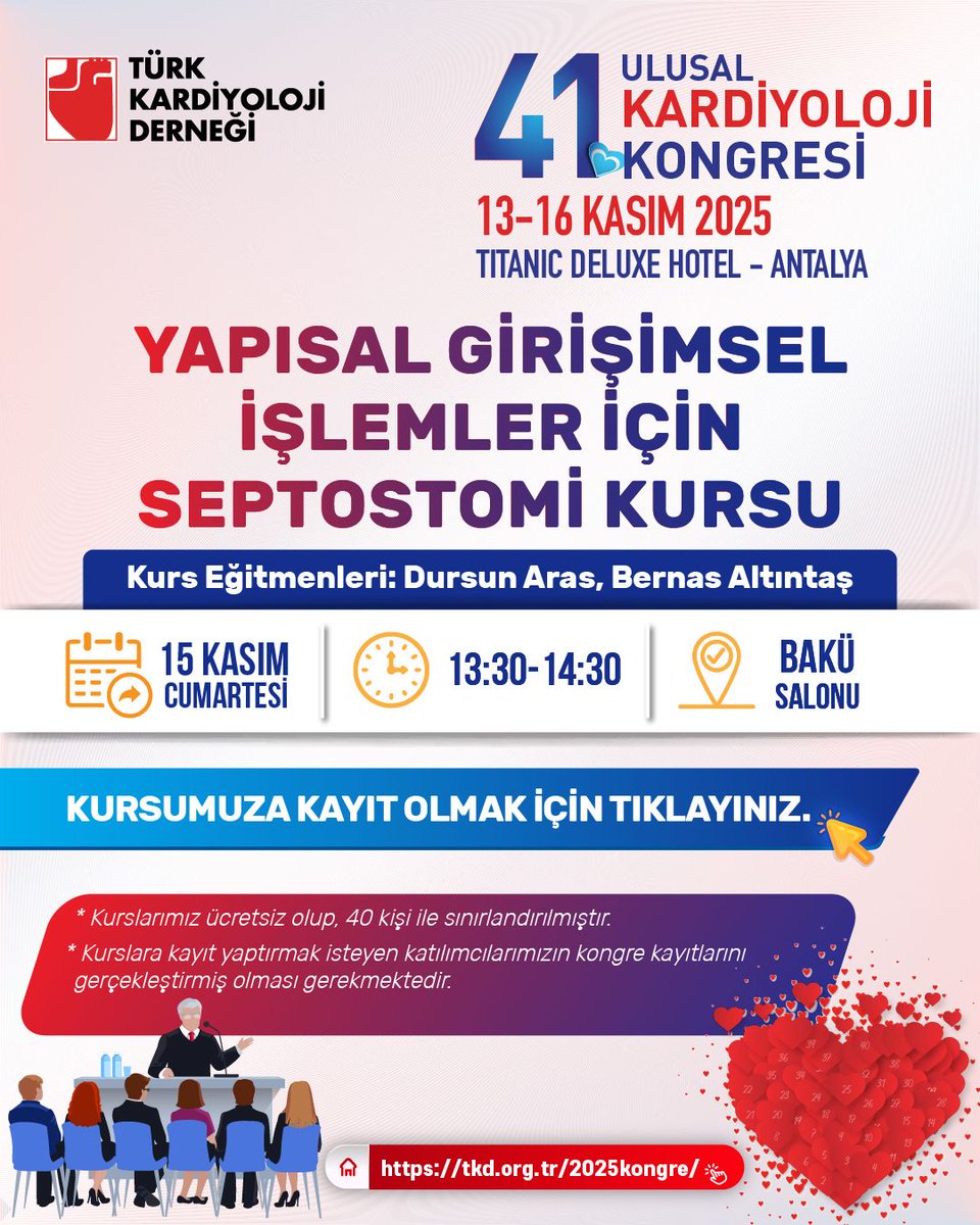 TKDResmi's tweet photo. 📷 Bilgimizi birlikte güncelleyelim!

TKD 2025 kurs kayıtlarımız başladı.

Güncel yaklaşımları, vaka temelli tartışmaları ve klinik deneyimleri paylaşmak için sizleri bekliyoruz.

📷 Kontenjan sınırlı, kaçırmayın:  https://t.co/3u8EeheceG

#TKD2025 #KardiyolojiKongresi https://t.co/47PWPbGhqg