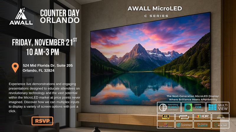 21stCenturyDist's tweet image. Now available at 21st Century Distributing!

Introducing AWALL MicroLED 
Experience the Most Advanced Technology!

Come Experience It Live in Orlando showroom our on 11/21!

ow.ly/RyPO50XpoGG

#21stCenturyDistributing #AWALL #MicroLED #OrlandoTraining
