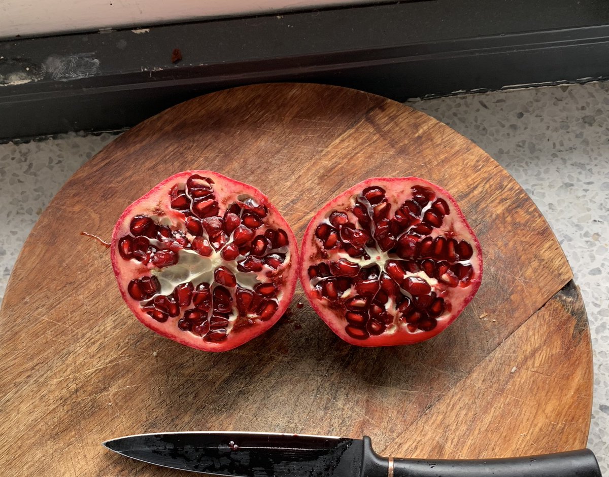 nothing more beautiful than the sight after cutting a pomegranate open