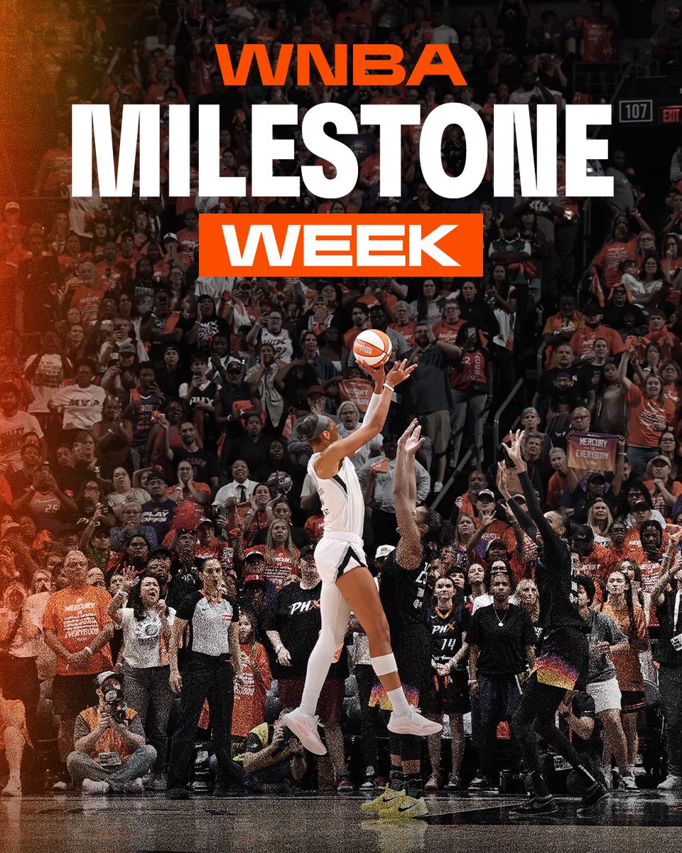 WNBA's tweet image. WELCOME TO MILESTONES WEEK 🎯

A season of history. A week of highlights.

From record-breaking performances to all-time achievements, we’re celebrating the moments that changed the game.

#WNBAMilestonesWeek