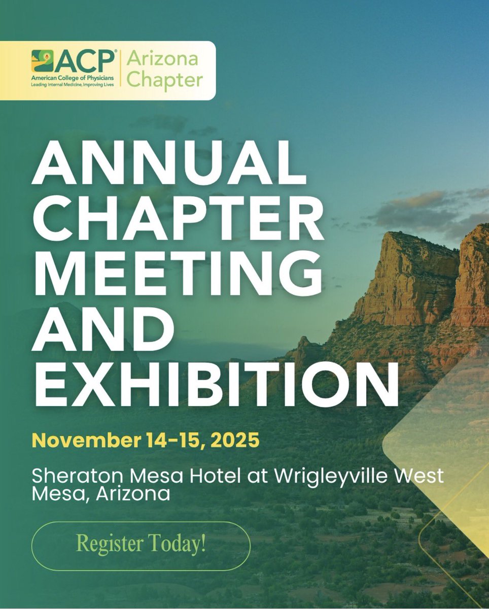 drfreddydiaz's tweet image. ACP Arizona Chapter Annual Meeting November 14-25, 2025