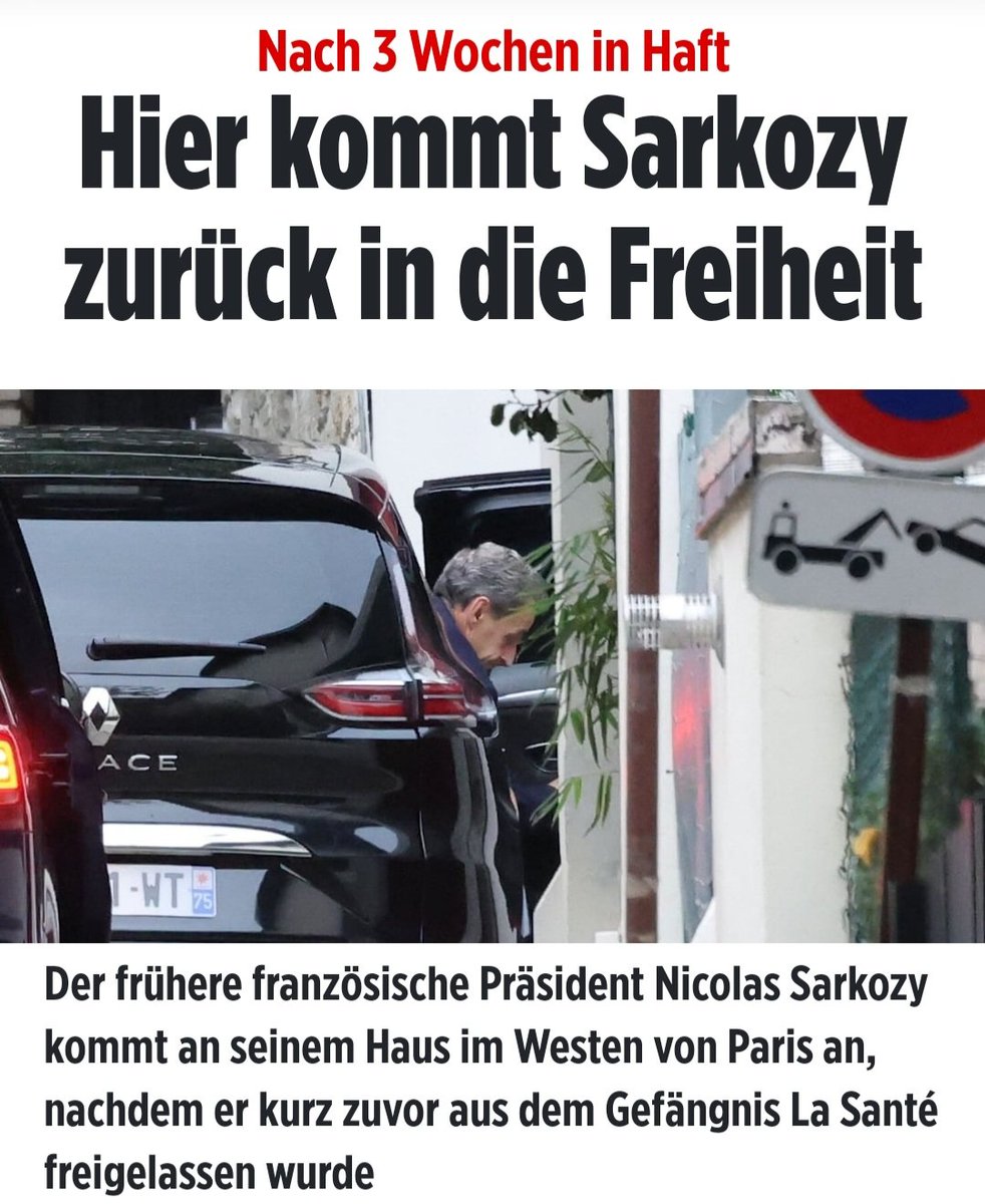 Zu fünf Jahren Haft verurteilt. 
Nach 3 Wochen frei!
Hier gleich noch ein Brüller für Euch:
"Vor dem Gesetz sind alle gleich!" 😂😂😂
#Sarkozy