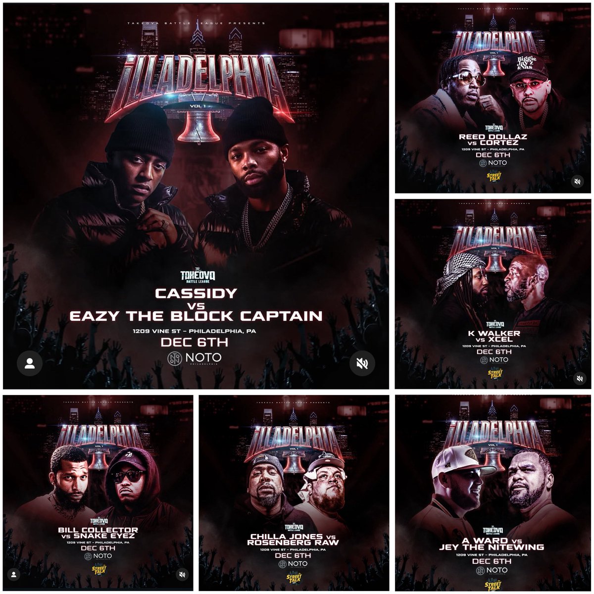 🔥🔥 <a href="/Takeova_BL/">12/06 CASSIDY VS EAZY THE BLOCK CAPTAIN</a> #Dec6 #philly get dem tickets 🎟️ we going up