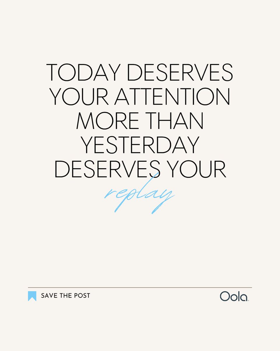So often we’re living a few steps behind — replaying what we could’ve said, done, or changed.

But peace lives here, in the now.

Give today a chance to feel different. 💛

#bepresent #wellnessfromwithin #peacefulmind #OolaLife #MindsetMatters #LiveOola #1B7