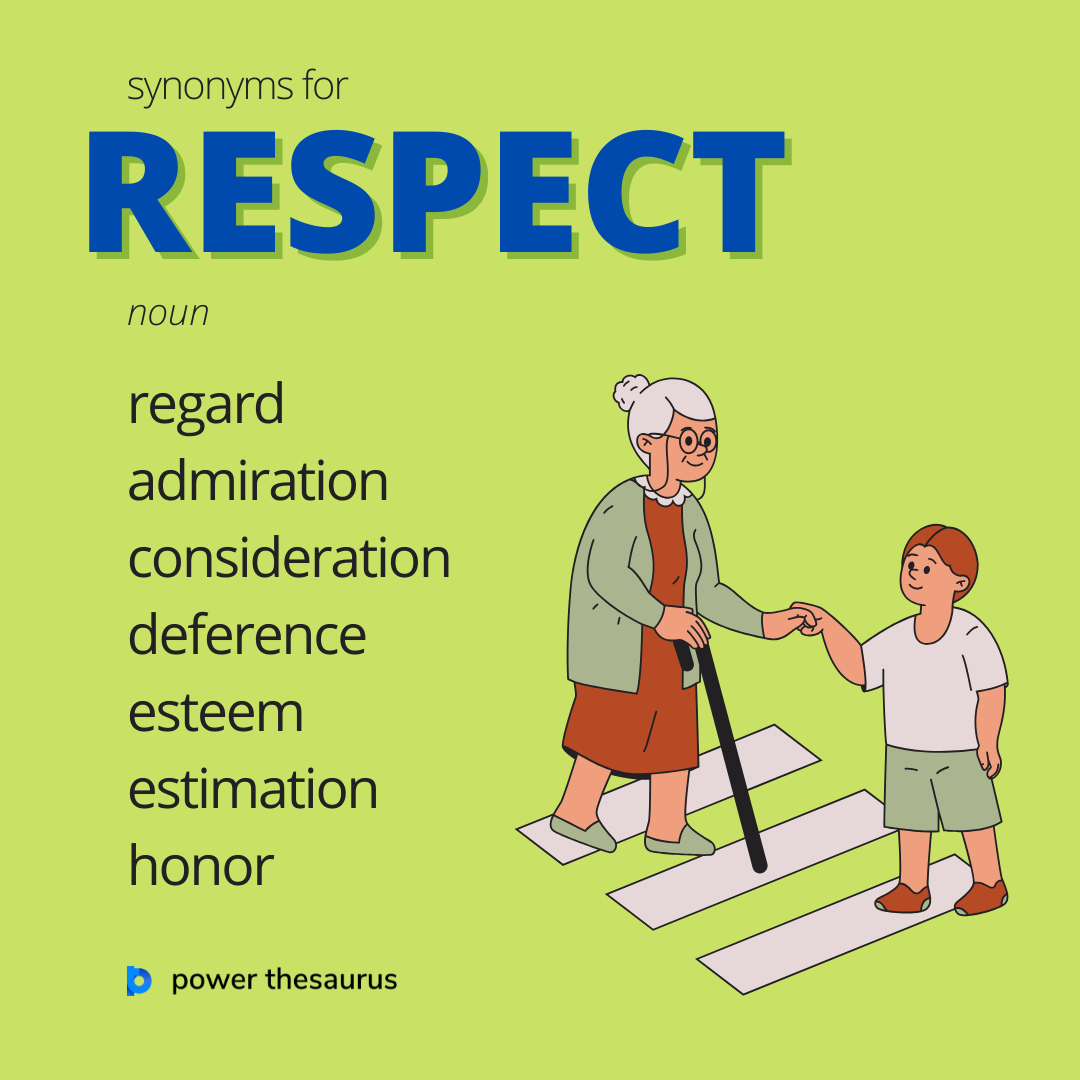 PowerThesaurus's tweet image. thsr.us/respect

If people &quot;respect&quot; someone, they admire them and treat them in a polite and considerate way.

E.g. &quot;You should respect your parents and teachers.&quot;

#synonym #thesaurus #learnenglish #ielts