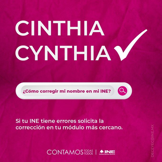 Si alguno de los datos de #TuINE es incorrecto, ubica tu módulo y solicita una corrección. 🙌 ubicatumodulo.ine.mx📍
#FelizLunes