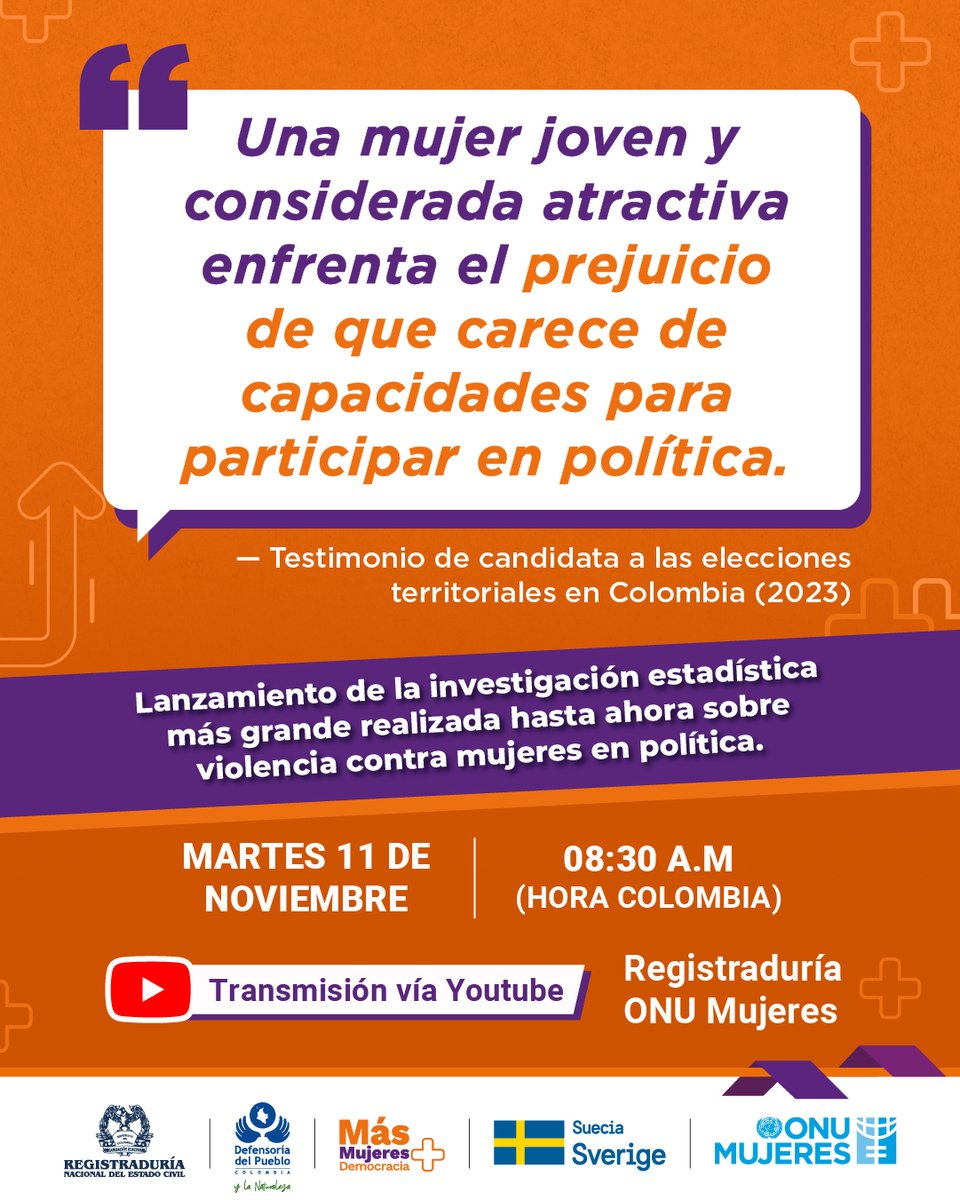 Más de 3.000 mujeres candidatas a las elecciones territoriales de 2023 en Colombia alzaron su voz frente a las distintas formas de violencia que enfrentan por ejercer su derecho a participar en política.

Este 11 de noviembre, conoce los resultados de la investigación estadística
