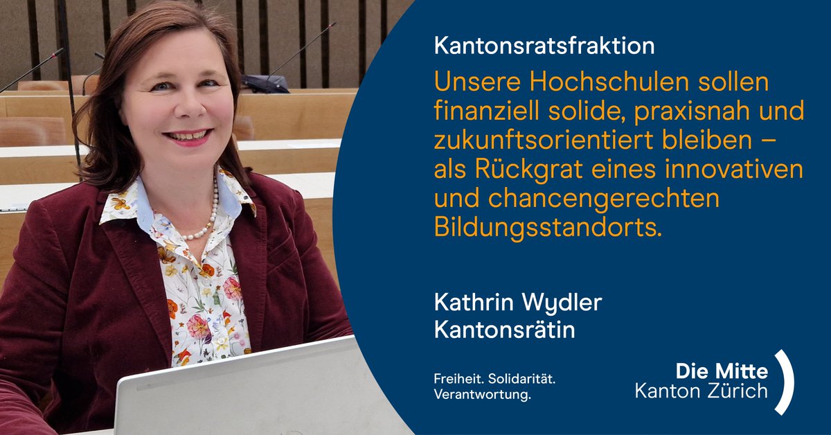 Der Kantonsrat hat die Jahresberichte der Zürcher Hochschulen genehmigt – zu den Zürcher Fachhochschulen, als auch zur Universität Zürich. Unsere Kantonsrätin Kathrin Wydler zeigt auf, was gut läuft und was noch verbessert werden kann. Mehr dazu: zh.die-mitte.ch/zuercher-hochs…
