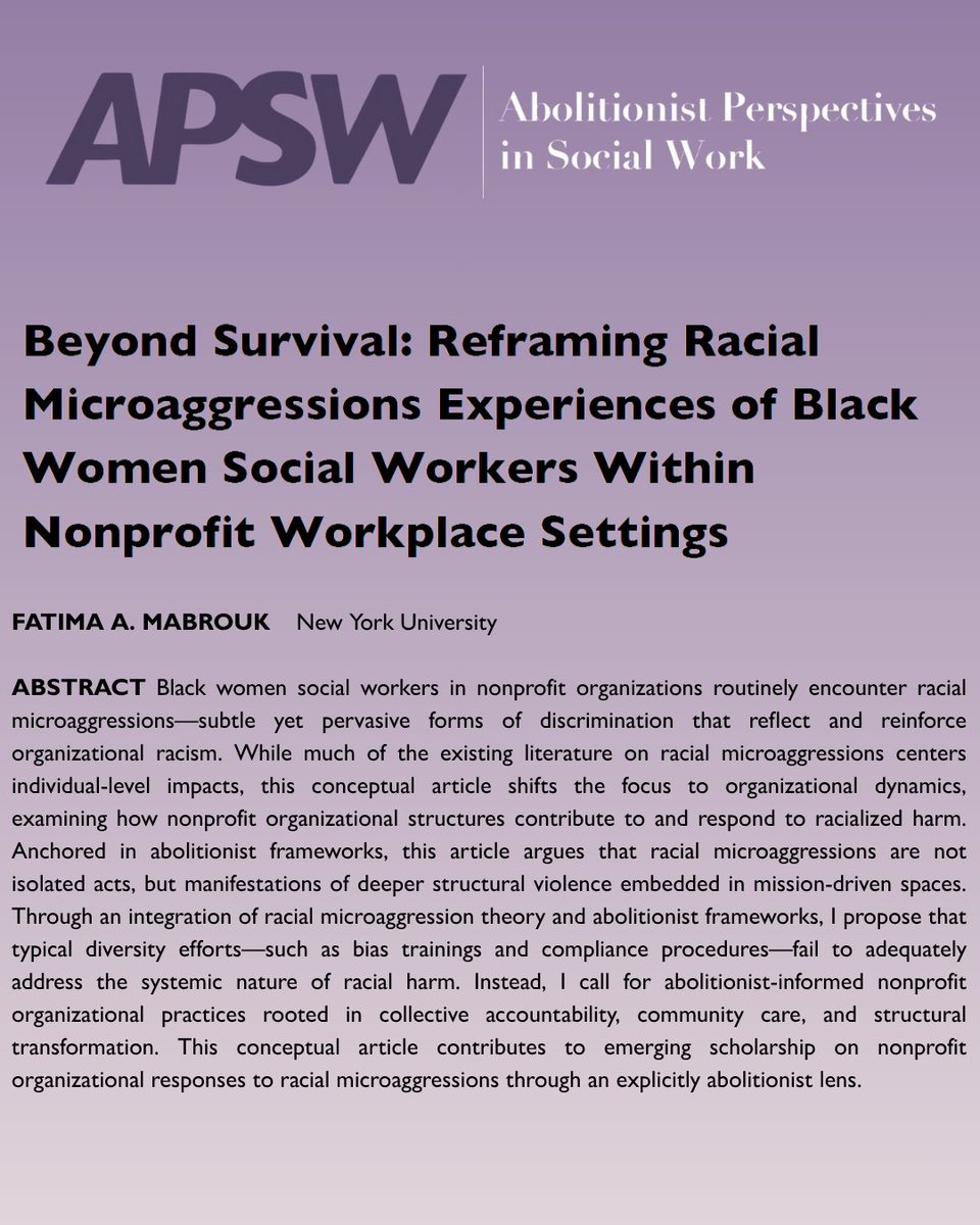 Abolitionist Perspectives in Social Work tweet media