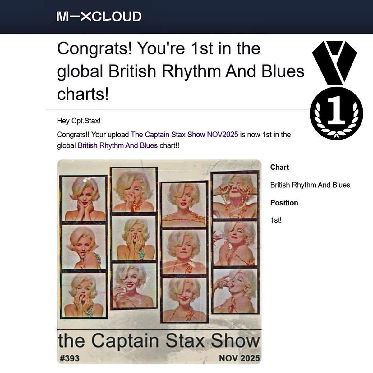 cptstax's tweet image. Direct and straight to number 1 again! The British RnB Chart is like my natural home. 

mixcloud.com/Cpt_Stax/the-c…

#catchup #playagain #radioshow #mixcloud #radio #mixtape #britishrhythmandblues #newmusicalert #number1 #charts