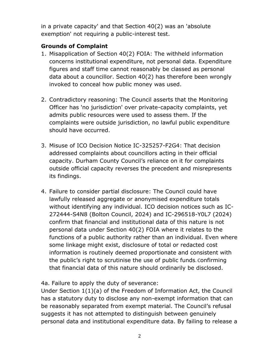 whileincare's tweet photo. Submitted today to the #ICOnews
#DurhamCouncil wrongly used Section 40 FOIA to block transparency and accountability over taxpayer spending on #Darrengrimes_.
@bylinetimes #bylinetimes https://t.co/h12za9gAK0