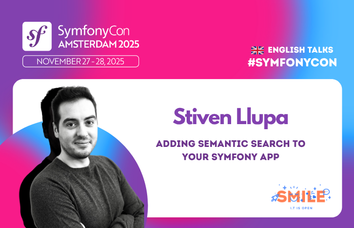 sensiolabs's tweet image. #Symfony_Con Amsterdam 🚲 is just a few weeks away

Thrilled to announce that 2 SensioLabs team members will be speaking:
⚔️ Blast Off Your CI with Dagger @AdrienRoches 
🔍 Adding semantic search to your #Symfony app by Stiven Llupa

See you in Amsterdam on November 27-28 👇