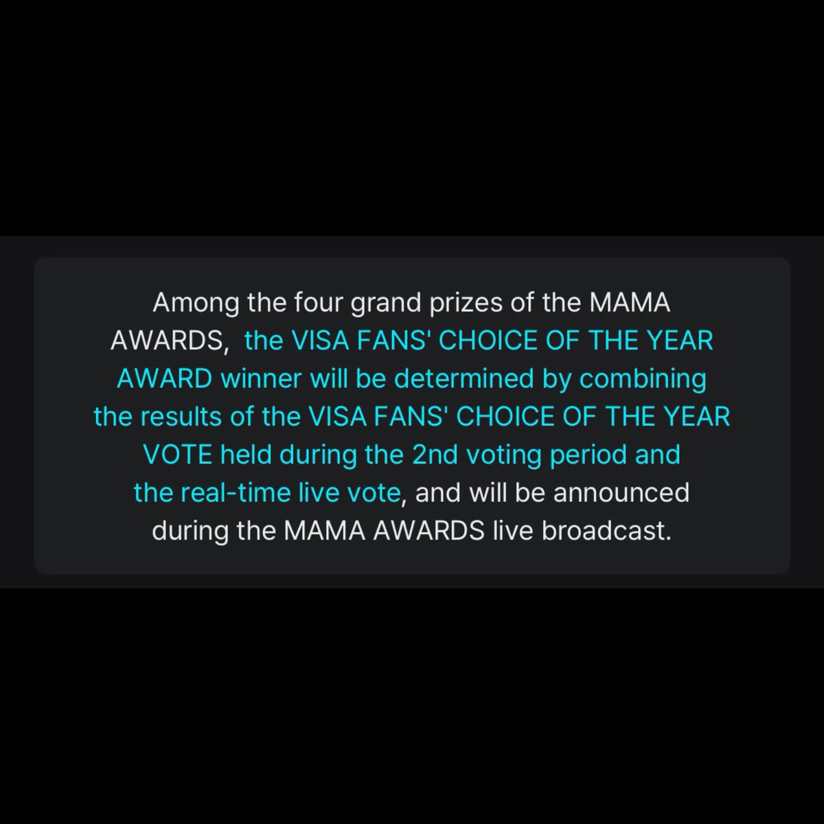 WE FINISH IN 2ND TODAY, but dont worry mama will post the line up sooner (if like last year). 

ANYWAY, we still can GET THE DAESANG, mark NOVEMBER 28. PLEASE EVERY ENGENES NEEDS TO BE THERE TO VOTE IN LIVE VOTING. Encourage everyone to join and wait for further instruction