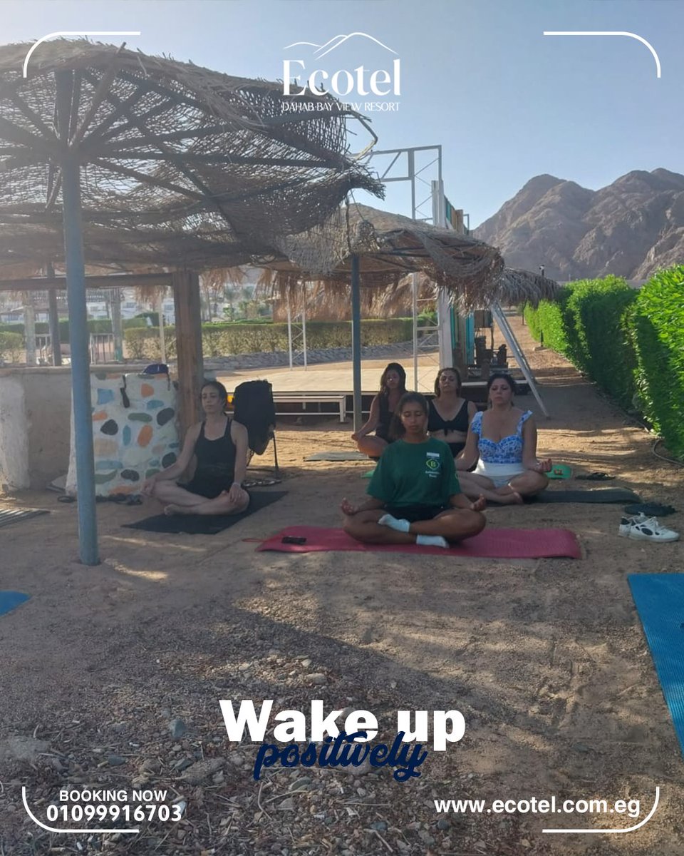ecoteleg's tweet image. Start your morning the right way — calm mind, fresh air, and positive energy 🧘‍♀️
At Ecotel, yoga by the sea helps you find balance and peace to begin your day beautifully.

Book Now: +201099916703
#EcotelDahab #Dahab #paradise #booking