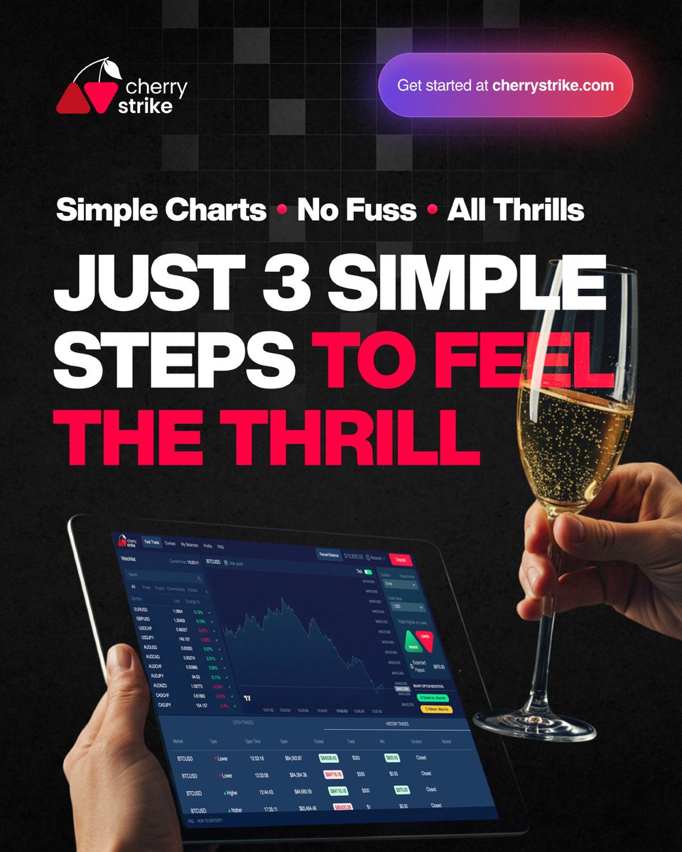 Overwhelmed by trading dashboards?
You’re not alone.

Cherry Strike keeps it simple.

No analysis paralysis. Just focus and fast feedback.

Feel the rush --> cherrystrike.com #ClarityOverCharts #FastTradesOnly #OneCallTrading