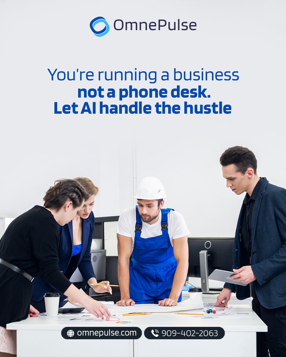 OmnePulse1's tweet image. One smart system replaces missed calls, slow replies, and lost deals.

💬 Meet OmnePulse: omnepulse.com

#OmnePulse #ContractorSuccess #AIResponse #AutomationSystem