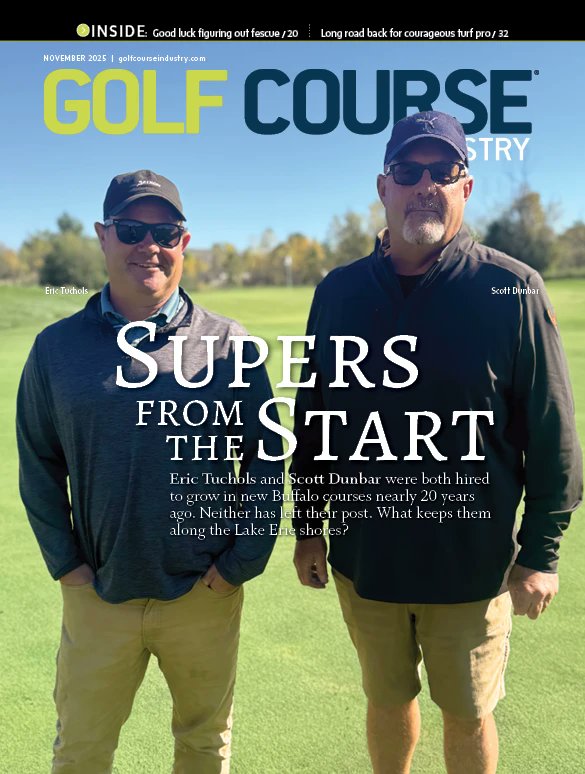 Our November 2025 cover story: Supers from the start

Read about Eric Tuchols and Scott Dunbar: golfcourseindustry.com/article/supers…