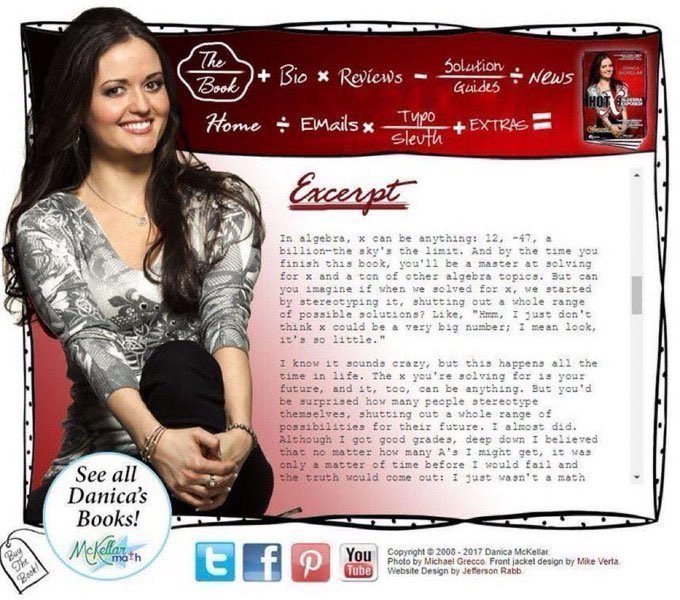 McKellarMath's tweet image. #McKellarMathMonday 😊 Become an Algebra MASTER! Click &amp;amp; scroll down to the &quot;Excerpt&quot;. #HotX:AlgebraExposed! danicamckellar.com/hotx/book/