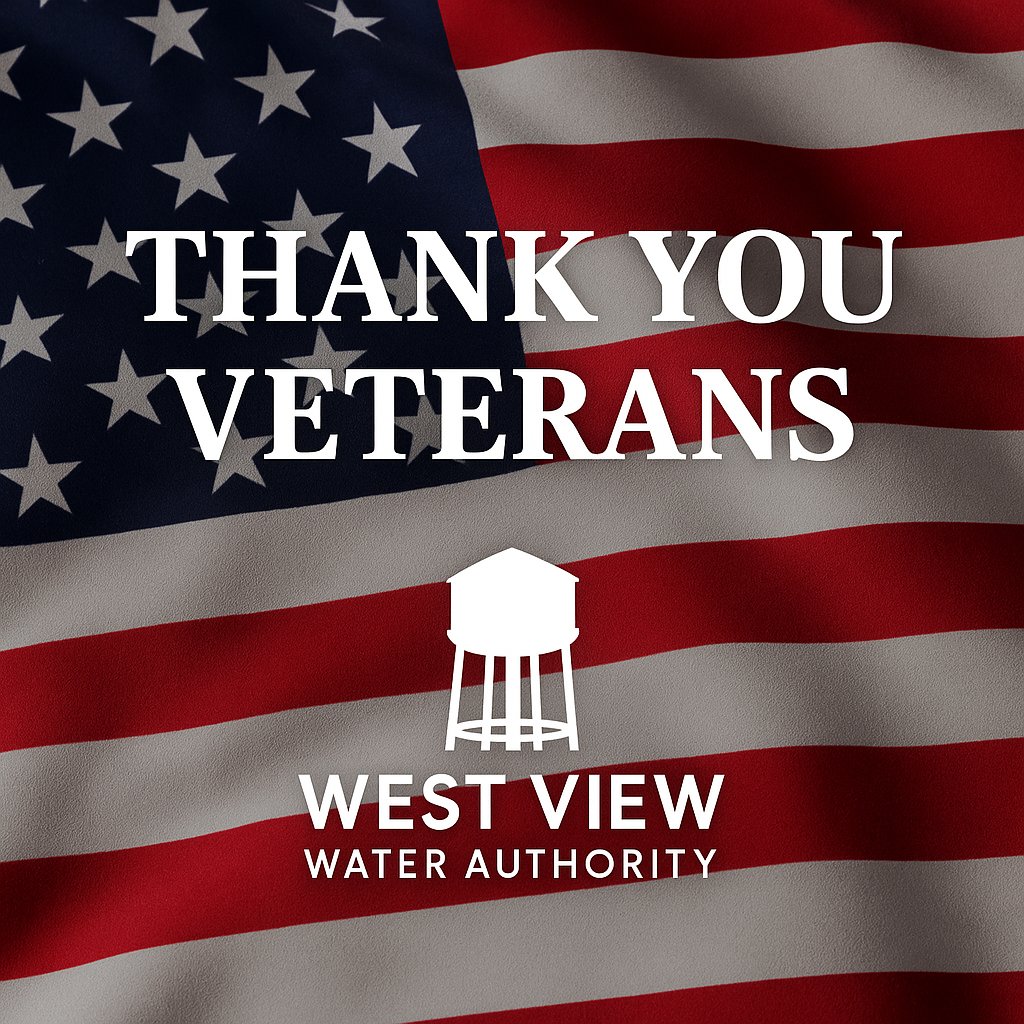WVWA offices will be closed Tues, Nov 11 for Veterans Day. 🇺🇸
We honor all who served — including Veterans on our WVWA team — for their dedication and sacrifice.
Emergency crews remain on call 24/7.
#VeteransDay #ThankYouVeterans #WVWA