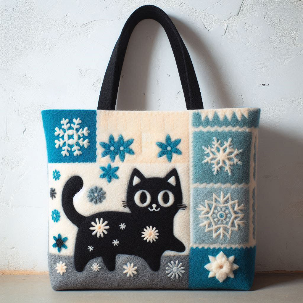 猫と雪の結晶のトートバッグ

#AI画像 #羊毛フェルト #フォロバ100：変垢✖