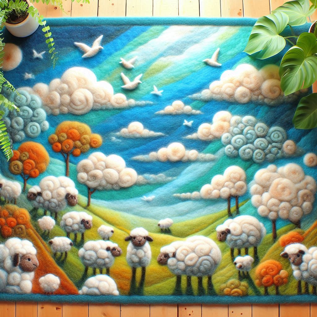 空とヒツジのラグ

#AI画像 #羊毛フェルト #フォロバ100：変垢✖