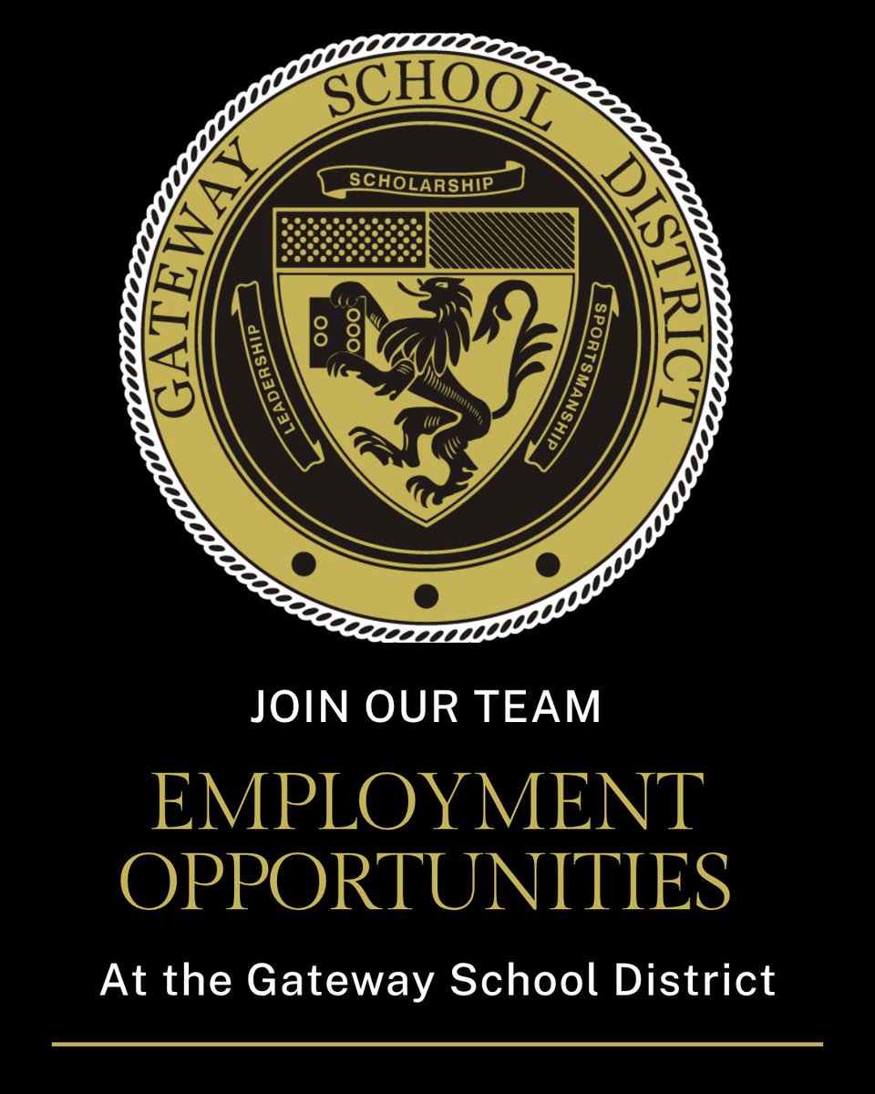 Gateway_SD's tweet image. The Gateway School District has a number of employment opportunities available! Among several openings, the district is in need of substitute custodians. Hit the link to check out open positions and to apply. gatewayk12.org/resources/empl…