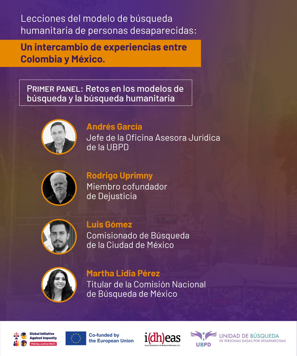 UBPDcolombia's tweet image. La @UBPDColombia e @idheasdh convocan a un intercambio crucial. ¿Por qué la búsqueda humanitaria es tan importante para encontrar a los desaparecidos?

👉 Súmate al panel de expertos nacionales e internacionales en nuestra transmisión en vivo mañana 11 de noviembre a las 9:00 am.