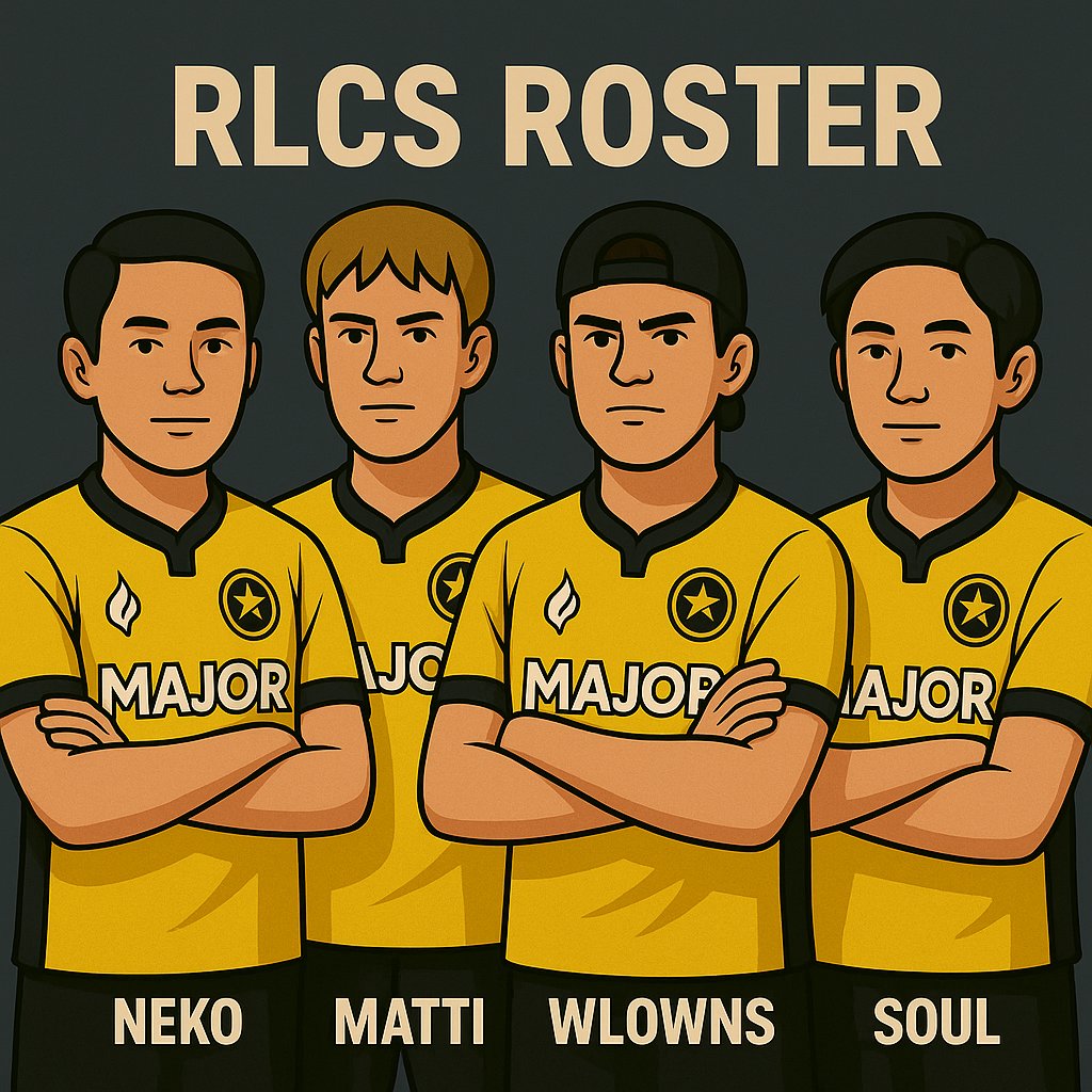 TheMajorCo's tweet photo. Our roster for this coming RLCS!! #AllezMAJOR #RLS #RocketLeague #RLCS #RLesports #RLMAJOR https://t.co/wRyvFGRVN2