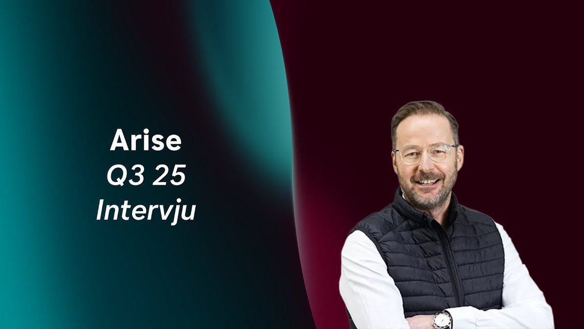 Arise Q3 2025 - Starkt kassaflöde och ny affärsmöjlighet inom datacenter

Aktieanalytiker Örjan Rödén intervjuar Per-Erik Eriksson, VD på Arise om bolagets tredje kvartal samt den nya affärsmöjligheten inom datacenter.

Se intervjun här: youtu.be/JSbUTjr5ifI

#ARISE