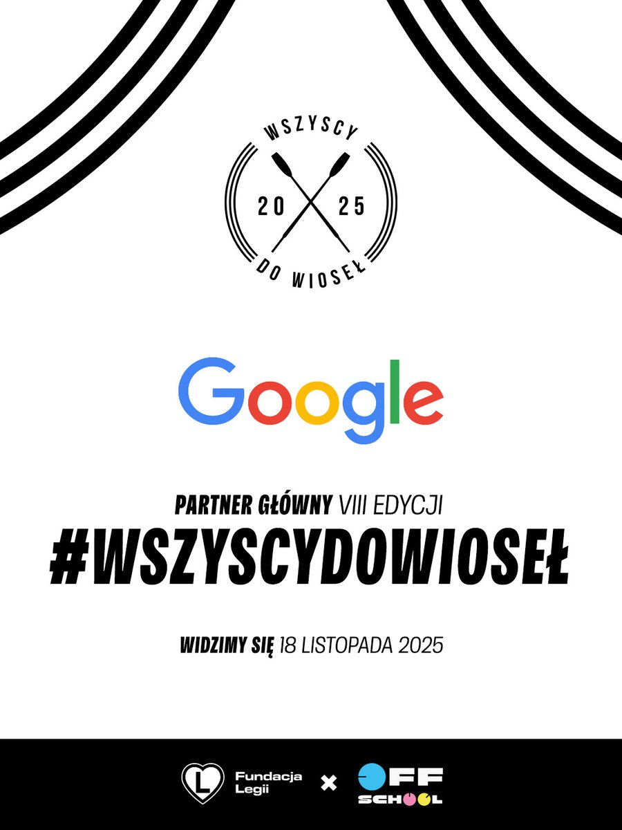 Z dumą przedstawiamy Partnera Głównego tegorocznej edycji Wszyscy Do Wioseł jest nim Google!

Jesteśmy zachwyceni, że płyniemy razem!