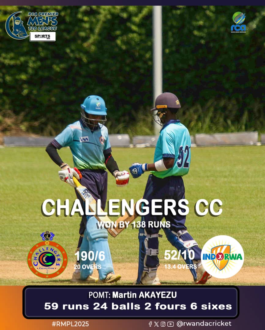 RwandaCricket's tweet image. Yesterday&apos;s  results on RCA Men’s T20 Premier League
#RCAMensT20PremierLeague 
#RwandaCricket 
#GrowingWithEveryStep