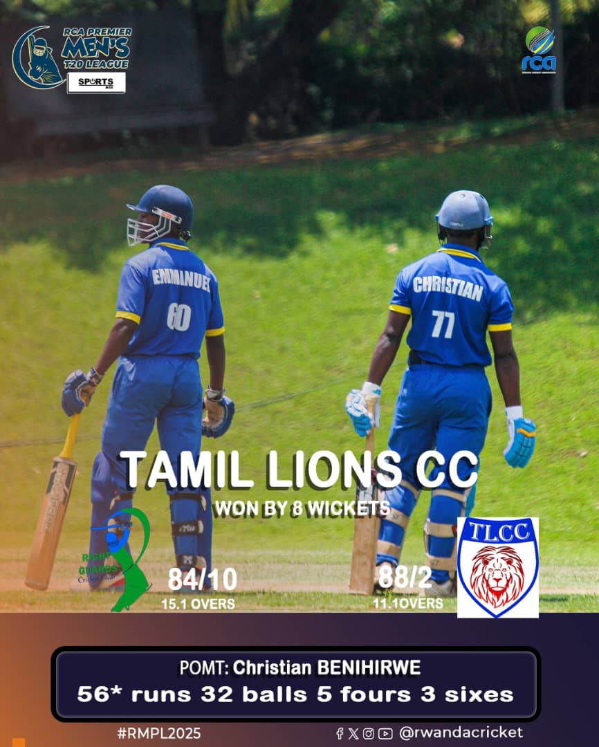 RwandaCricket's tweet image. Yesterday&apos;s  results on RCA Men’s T20 Premier League
#RCAMensT20PremierLeague 
#RwandaCricket 
#GrowingWithEveryStep