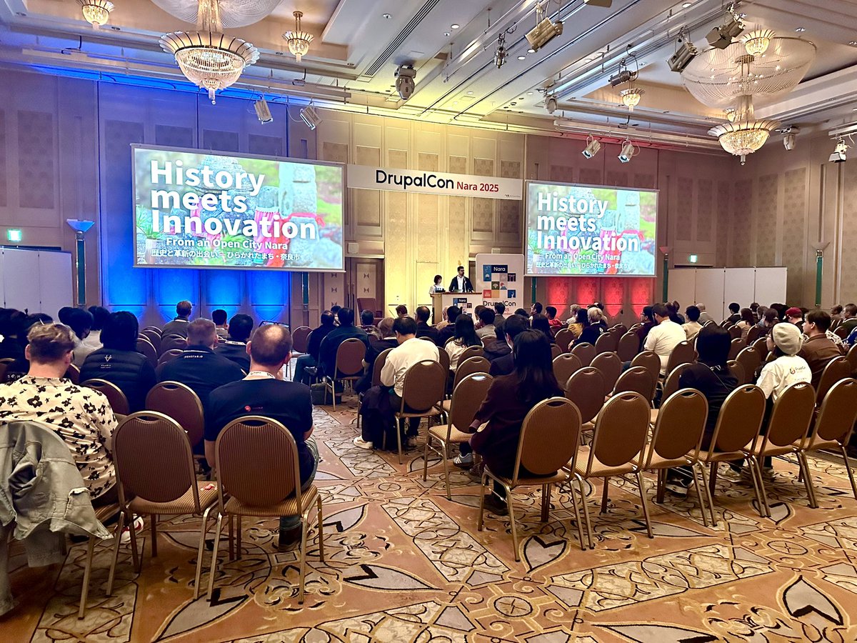 StudioUmiJp's tweet image. #DrupalConNara2025 ２日目始まりました！本日も多様なセッションが予定されています。弊社ブースでも引き続き #DrupalCon 限定のオリジナルグッズを配布中🎁 皆さまのお越しをお待ちしております。Come say hi 🎶