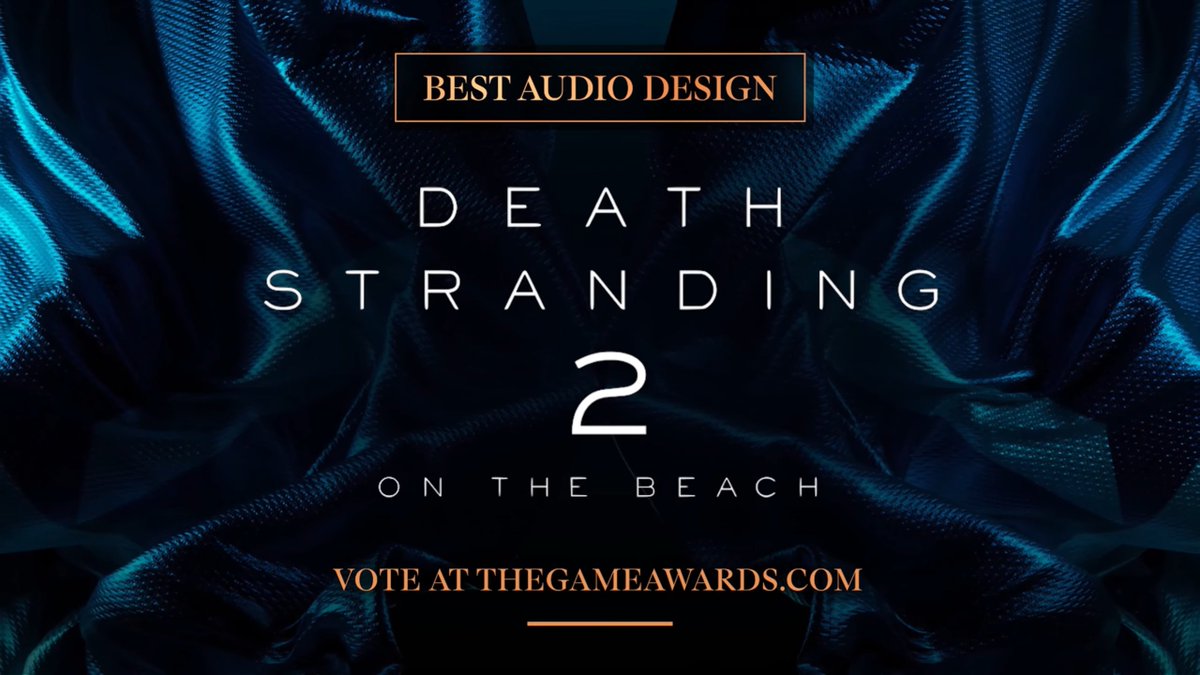 I woke up to the news that #DeathStranding2 was nominated for Best Audio Design (alongside some other amazing sounding games)! Congrats to all of the nominees 👏