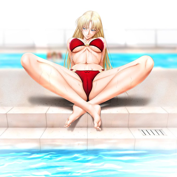 #寒い時こそ水着絵を貼ろう
朝は寒くてファンヒーター点けてるのにお昼は暖かくて扇風機を点けてるへんてこな気温。😑
どっちかにして～。😣 