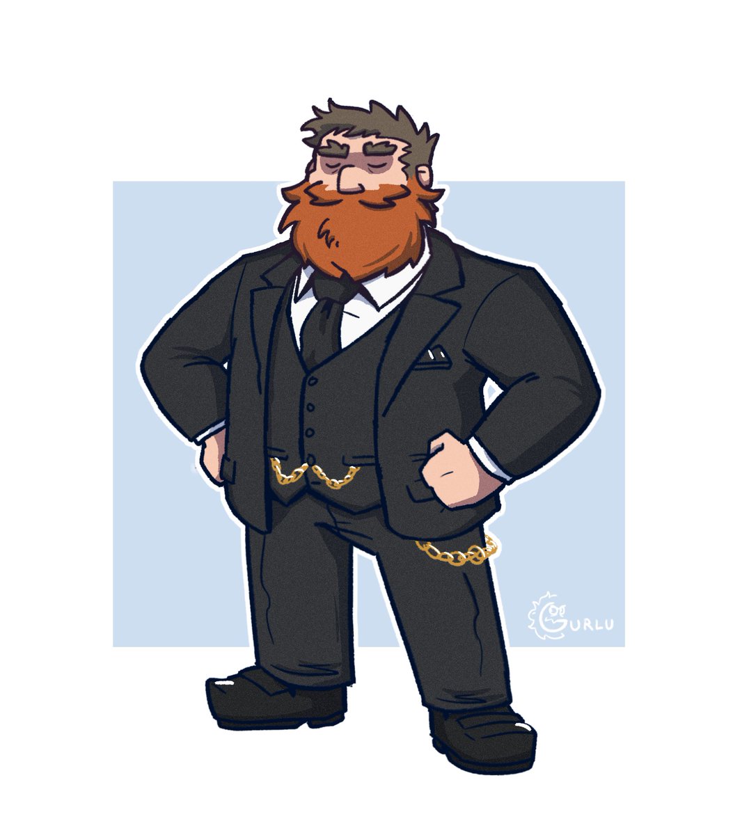 GurluTheChair's tweet image. People really liked my recent suit pics, so I felt like I&apos;d draw myself in the ultimate formal armor : a three-piece suit !

Couldn&apos;t choose a color, so I made 8 alts lmao.
Which one is your favorite ?