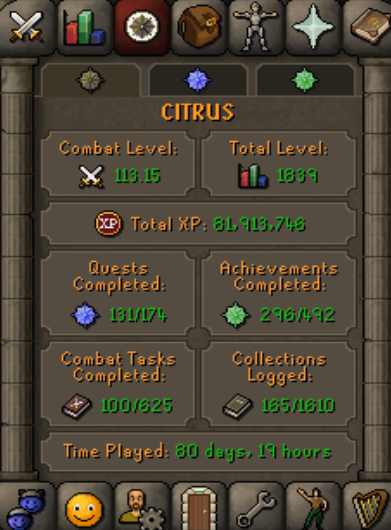 _Citrusmango's tweet photo. Just wiped on my UIM with about 1900+ hours of playtime. Kinda lost for words, dunno if I should rebuild or just give up on the account. This is my most recent screenshot from about 2 months ago of my death bank.
#osrs #uim https://t.co/Qguja776Z9