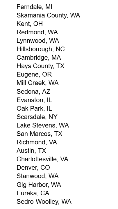 This is a list of the known jurisdictions that have cancelled Flock after recent revelations about the systems vulnerability to hacking and fed exploitation