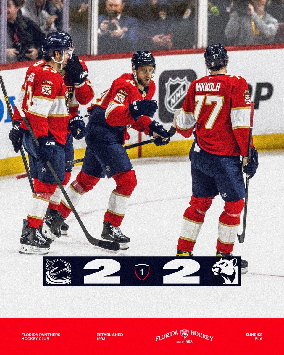 FlaPanthers's tweet image. Tied after 20!