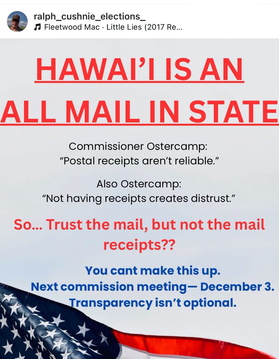 Reality_TVJunky's tweet photo. @GOP Same issue happening in Hawai’i.

Reach out to Ralph on instagram. He’s bringing attention to transparency and fair elections. 

@HawaiiNewsNow https://t.co/TSumUkZKyz