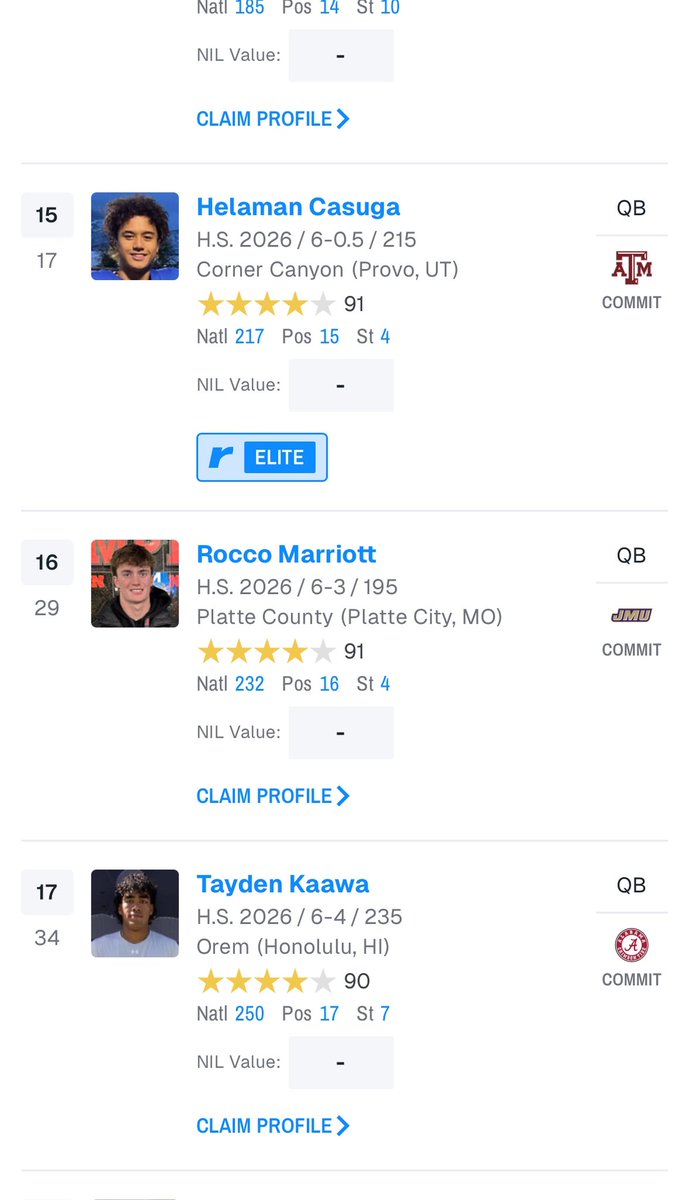 RoccoMarriott's tweet image. • 4⭐️
• #16 QB in the nation
• #4 Player in MO @Rivals