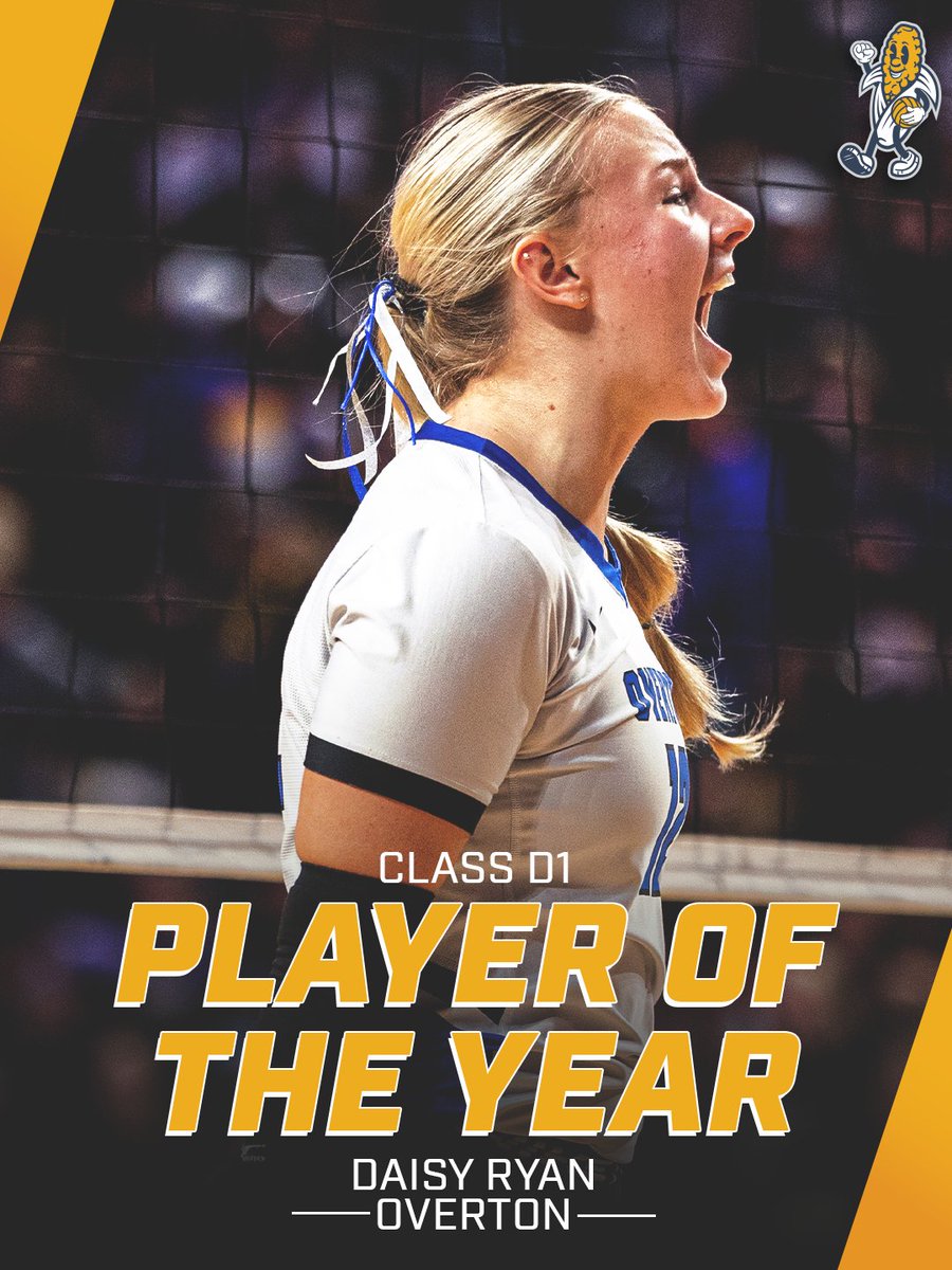 THEnebpreps's tweet image. Overton’s Daisy Ryan is our Class D1 Player of the Year! 👑

The senior middle blocker averaged 4.5 kills per set on .322 hitting (third in Class D1) with 4.1 digs per set. Ryan put up 20-plus kills and 20-plus digs in all three of her matches in the tournament.