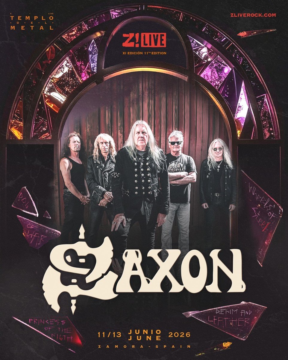 The Mighty Saxon are pleased to announce they will be at Z! Live Rock Fest  in Spain June 2026!
Tix on sale: zliverock.com/en/tickets/
#themightysaxon #britishheaveymetal #livegigs #zliverockfest