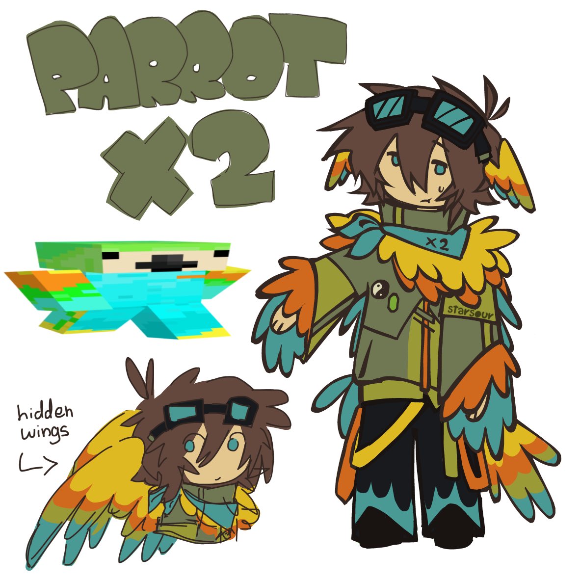 ikkeos's tweet image. still debating on a design… #parrotx2fanart