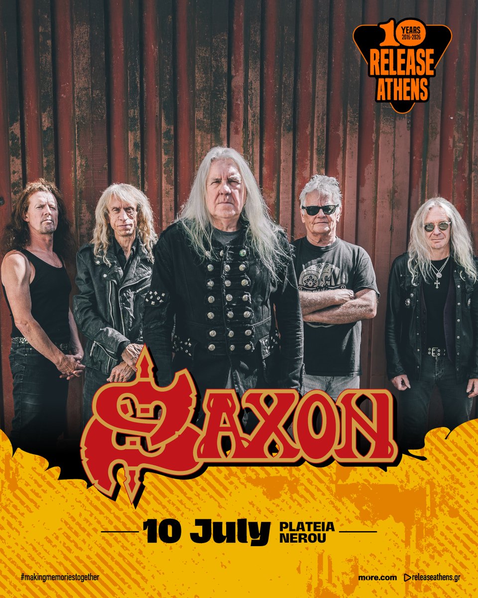 The Mighty Saxon are pleased to announce they will be at Release Athens in July 2026!!
Tix on sale now: more.com/.../release-at…
#themightysaxon #britishheavymetal #livegigs