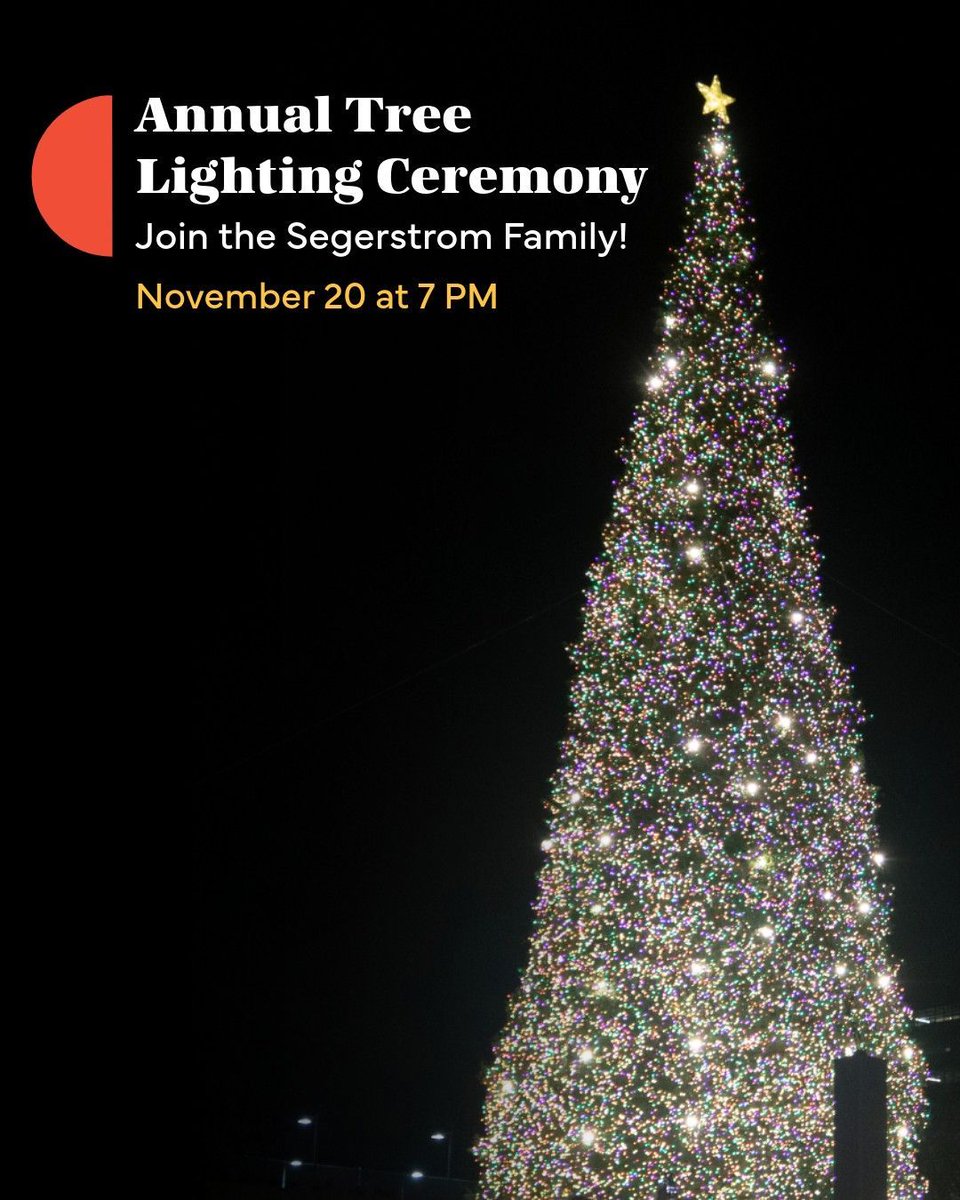 SegerstromArts's tweet image. Let the holiday magic begin! ✨

Join the Segerstrom family for our annual Tree Lighting Ceremony on Thursday, November 20 at 7 pm in Town Center Park (next to The Westin South Coast Plaza). Let’s light up the season together! 🎄🌟 instagr.am/p/DRLUohblUvx/