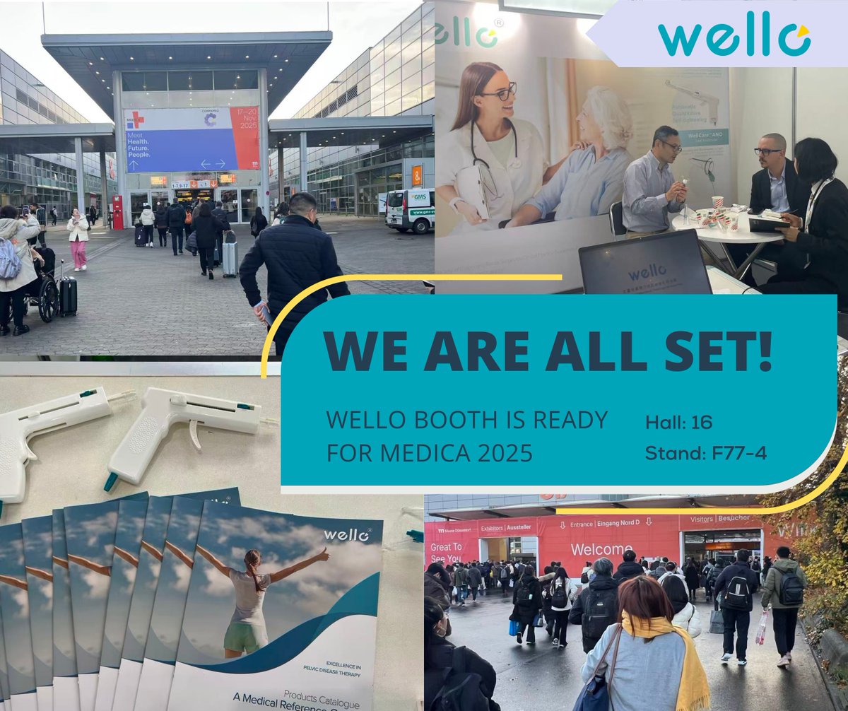 WellCareMedTech's tweet photo. Wello Medical is heading to MEDICA 2025!
Discover our latest innovations in hemorrhoid treatment, anoscopy, circumcision devices & smart urine management.
📍 Messe Düsseldorf
📅 Nov 17–20, 2025
🔹 Hall 16 · Booth F77-4
Visiting MEDICA? Come meet us or book a meeting!
#MEDICA2025 #MedicalDevices #HealthcareInnovation#WELLOMEDICAL