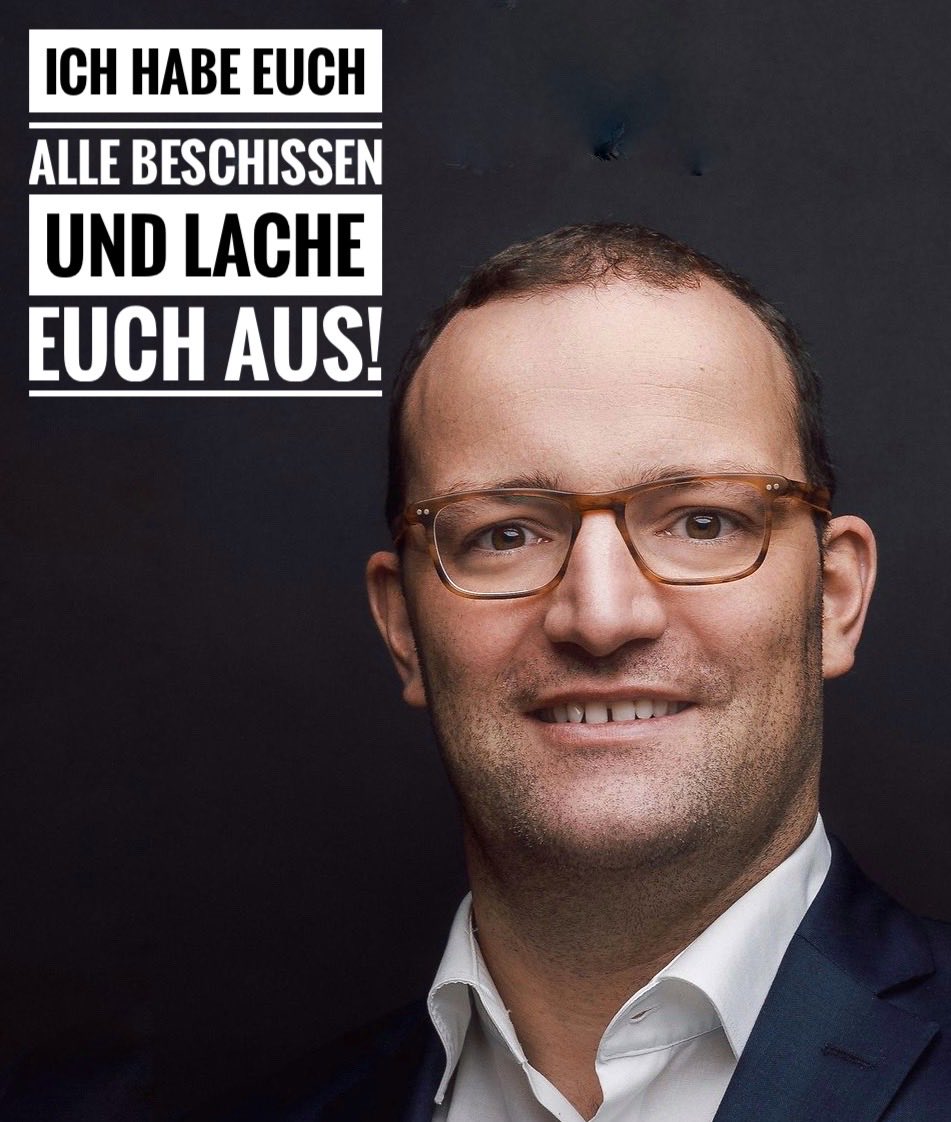 18.11.2025:

Das poste ich täglich:    

Warum ist @jensspahnnoch im Amt?   
Wann gibt's einen #SpahnUntersuchungsausschuss und die #SpahnImmunitaetsaufhebung?    

JEDEN TAG werde ich #SpahnRücktritt fordern!   

Bis er weg ist.